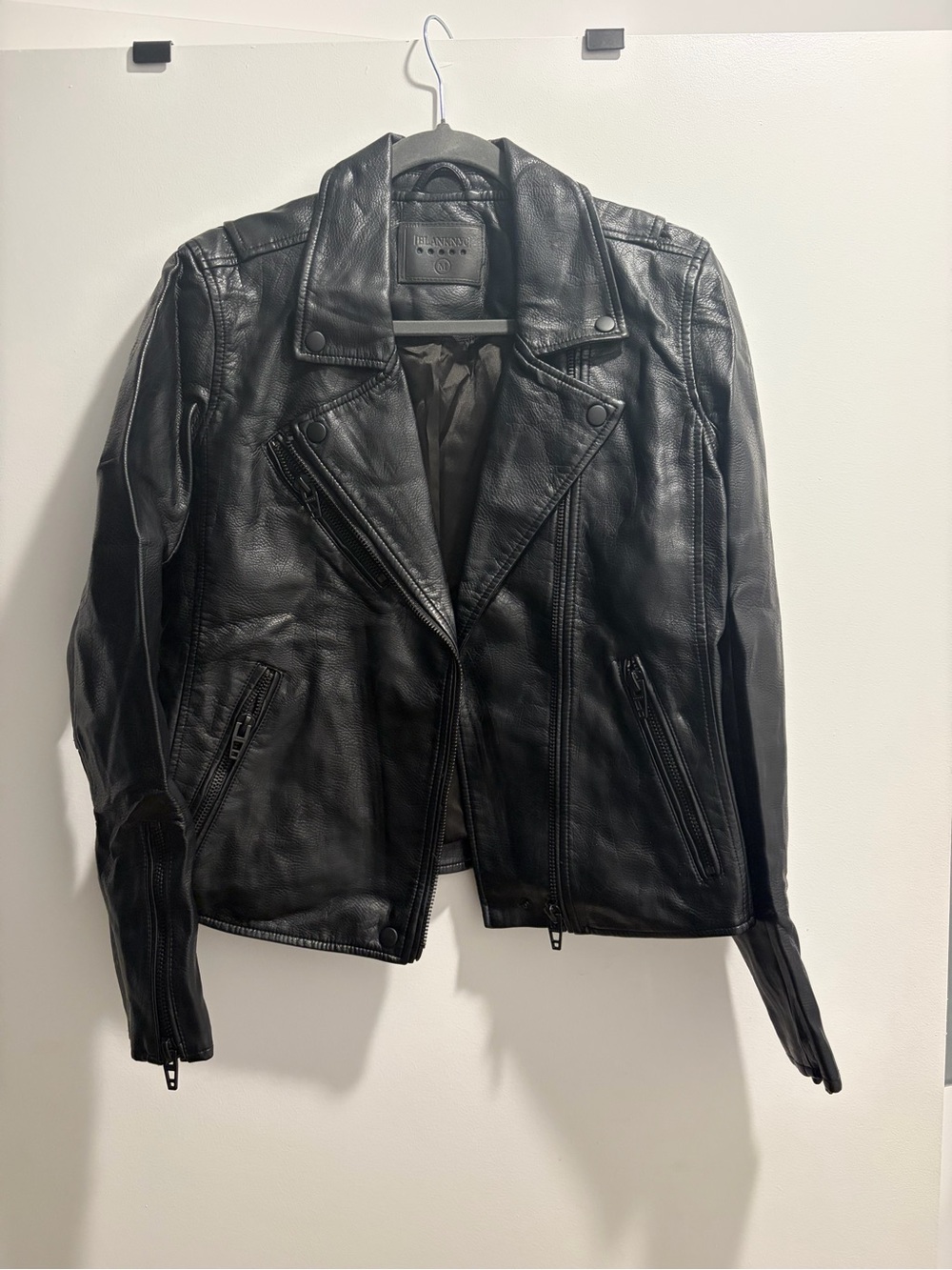 Blank NYC Black Leather Asymmetrical Moto Jacket